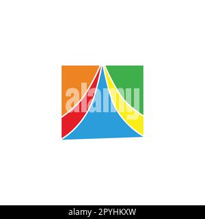 Colorful, papers, abstract geometric symbol simple logo vector Stock Vector