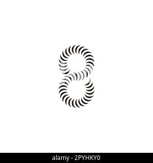 Number 8 pipe geometric symbol simple logo vector Stock Vector