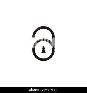 Letter a padlock geometric symbol simple logo vector Stock Vector