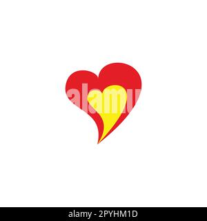 Heart, fire geometric symbol simple logo vector Stock Vector