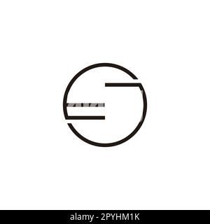 Letter E and J circle lines geometric symbol simple logo vector Stock Vector