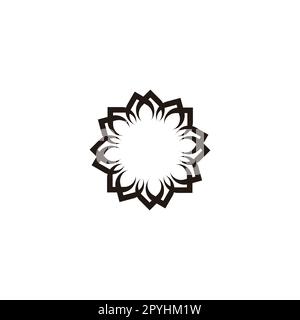 Flower, decoration, figure geometric symbol simple logo vector Stock Vector