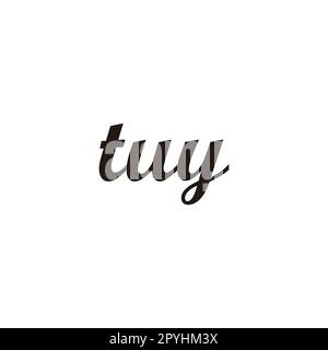 Letter tuy connect geometric symbol simple logo vector Stock Vector