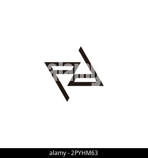 Letter p and d triangle, outlines geometric symbol simple logo vector Stock Vector