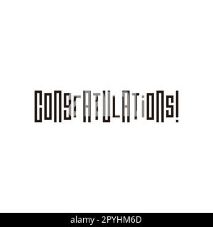 Text, "Congratulations!", squares, rectangles geometric symbol simple logo vector Stock Vector