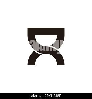 Letter A hourglass geometric symbol simple logo vector Stock Vector