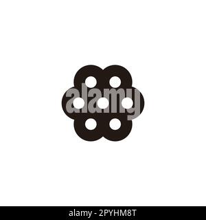 Pipe, six hole geometric symbol simple logo vector Stock Vector