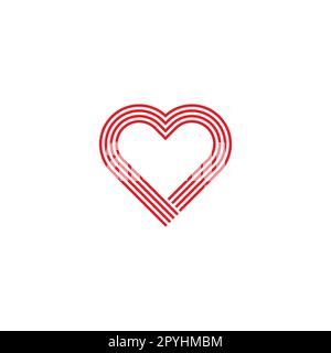 Heart, doubles, lines geometric symbol simple logo vector Stock Vector