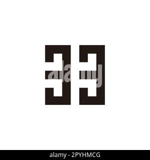 Number 33 squares geometric symbol simple logo vector Stock Vector