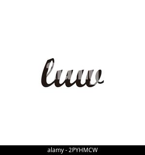 Letter Luw connect geometric symbol simple logo vector Stock Vector