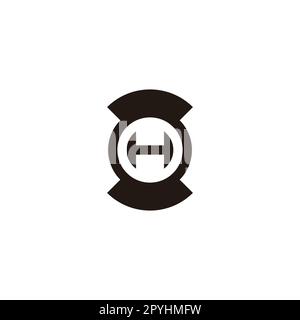 Letter H hourglass, circle geometric symbol simple logo vector Stock Vector