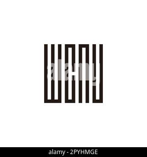 Letter W, C, n and U square, rectangles geometric symbol simple logo vector Stock Vector