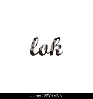 Letter Lok connect geometric symbol simple logo vector Stock Vector