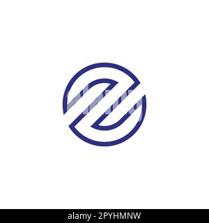 Letter Z circle, neon, lines geometric symbol simple logo vector Stock Vector