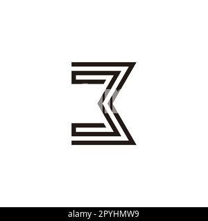 Letter 3 doubles, lines geometric symbol simple logo vector Stock Vector