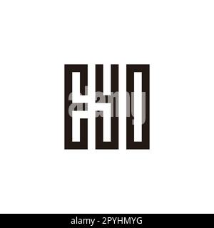 Letter Eyo square, rectangles geometric symbol simple logo vector Stock Vector