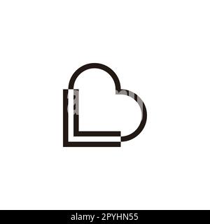 Letter LB line geometric symbol simple logo vector Stock Vector