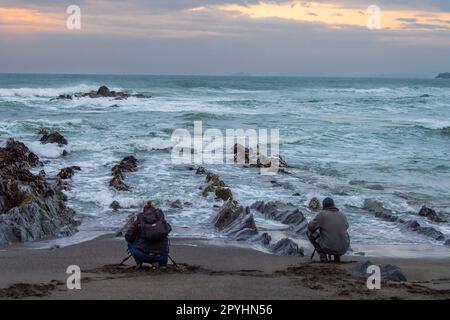 Owenahincha, West Cork, Ireland. 3rd May, 2023. There were high winds and big waves at Owenahincha Beach this evening. Members of Clonakilty Camera Club were out in force making the most of the weather to take pictures on the beach. Credit: AG News/Alamy Live News. Stock Photo