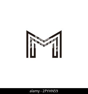 Letter M double geometric symbol simple logo vector Stock Vector
