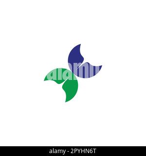 Leaf and moon geometric symbol simple logo vector Stock Vector