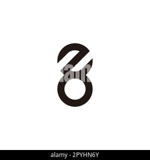 Letter Z number 8 geometric symbol simple logo vector Stock Vector