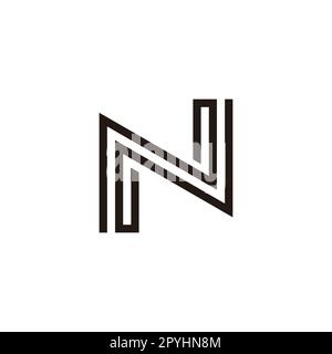 Letter N line, doubles geometric symbol simple logo vector Stock Vector