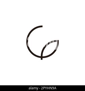 Letter G leaf, line geometric symbol simple logo vector Stock Vector