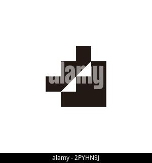 Letter w stairs, square geometric symbol simple logo vector Stock Vector