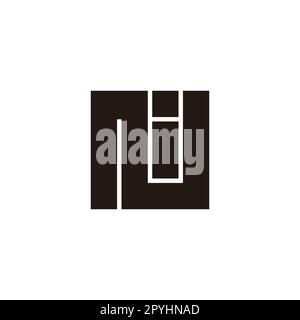 Letter N and i square geometric symbol simple logo vector Stock Vector