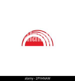 Sunset, lines geometric symbol simple logo vector Stock Vector