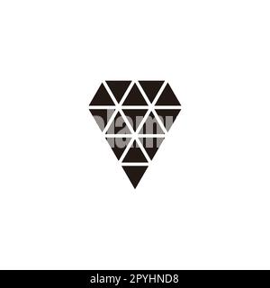 Diamond, triangles geometric symbol simple logo vector Stock Vector