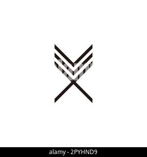 Letter X book, lines geometric symbol simple logo vector Stock Vector