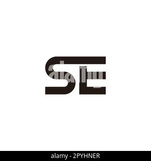 Letter SE connect, outline geometric symbol simple logo vector Stock Vector