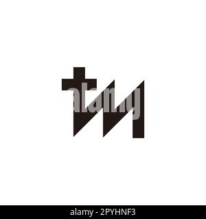 Letter tM connect geometric symbol simple logo vector Stock Vector