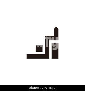 Letter W stair, square geometric symbol simple logo vector Stock Vector
