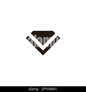 Letter V diamond geometric symbol simple logo vector Stock Vector