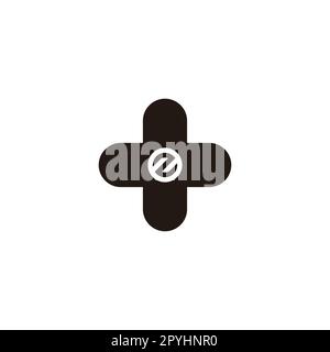 Letter Z plus, circle geometric symbol simple logo vector Stock Vector