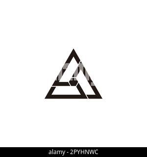 Triangle and hexagon, technology geometric symbol simple logo vector Stock Vector