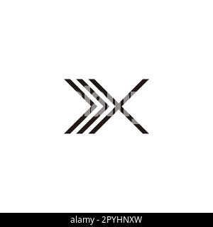 Letter X direction, line geometric symbol simple logo vector Stock Vector