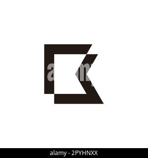 Letter rR ribbon geometric symbol simple logo vector Stock Vector