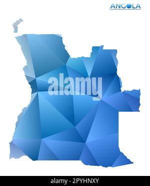 Vector polygonal Angola map. Vibrant geometric country in low poly style. Beautiful illustration for your infographics. Stock Vector