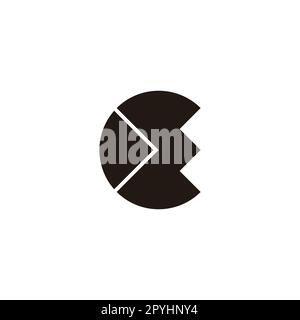 Letter E pointer right geometric symbol simple logo vector Stock Vector