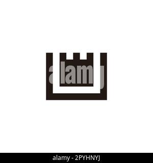 Letter U crown, square geometric symbol simple logo vector Stock Vector