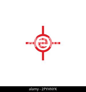 Number 2 target, circle geometric symbol simple logo vector Stock Vector