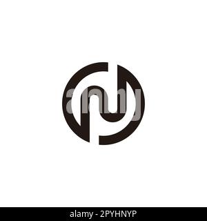 Letter S and N circle, connect geometric symbol simple logo vector Stock Vector