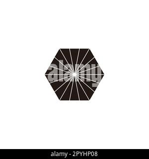 Sunshine, hexagon geometric symbol simple logo vector Stock Vector
