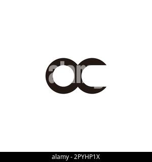 Letter OC connect geometric symbol simple logo vector Stock Vector