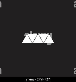 Letter W tower, triangle geometric symbol simple logo vector Stock Vector