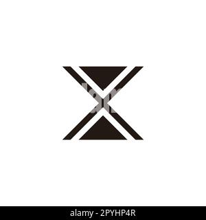 Letter X hourglass, triangle geometric symbol simple logo vector Stock Vector