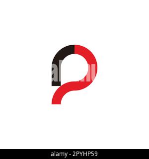 Letter r and p curve geometric symbol simple logo vector Stock Vector